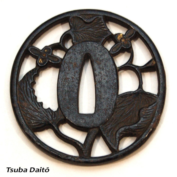 Tsuba Daisho Sukashi Maruni-Mitsubaaoi 三葉 葵 - Sold