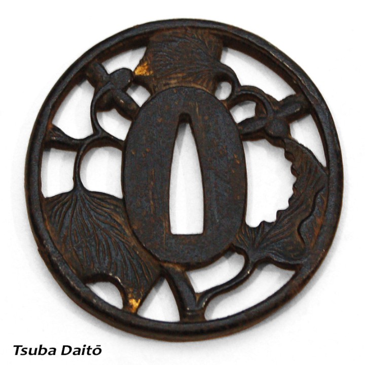 Tsuba Daisho Sukashi Maruni-Mitsubaaoi 三葉 葵 - Sold