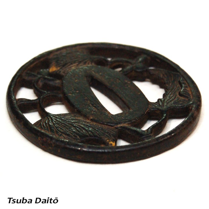 Tsuba Daisho Sukashi Maruni-Mitsubaaoi 三葉 葵 - Sold