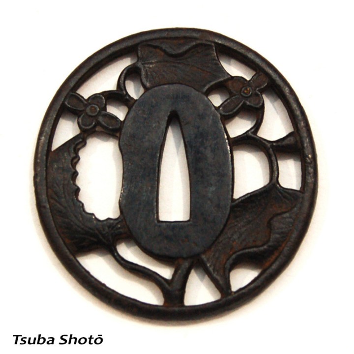 Tsuba Daisho Sukashi Maruni-Mitsubaaoi 三葉 葵 - Sold