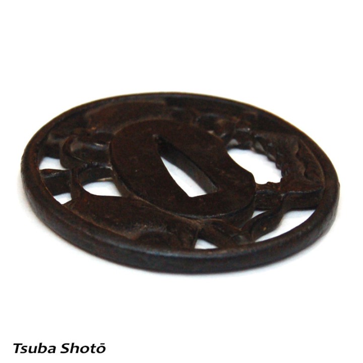 Tsuba Daisho Sukashi Maruni-Mitsubaaoi 三葉 葵 - Sold